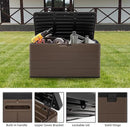 Heavy-Duty 100 Gallon Outdoor Storage Bench - Waterproof Patio Deck Box for Outside Use, Lockable Resin Storage with UV Protection, Granite Grey by GreenHaven Gardens