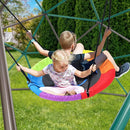 Hapfan 10 ft Climbing Dome Swing Set with Saucer Swing, Jungle Gym for Kids Outdoor Backyard, Supports 800lbs, Easy Asssembly, Rust-Resistant Outdoor Playset for Ages 3-8 8-12 (Green and Brown) by TinyTreasures Baby Boutique