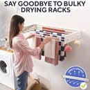 Foldable Wall Mounted Drying Rack 40 inch - Easy to Install Hanging Rack for Laundry Room - Space Saving Design with 66-lb Capacity - Perfect Drying Racks for Clothes Towels & More by CozyNest Decor