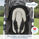 COOLBEBE Upgraded Babybody Support & Strap Covers Set for Newborn Infant Toddler - Extra Soft Breathable Car Seat Insert Cushion Pad, Perfect for Carseats, Strollers, Swing, Black by TinyTreasures Baby Boutique
