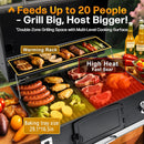 29 In Large Charcoal bbq Grills, built-in barbecue grill with Liftable Tray, Insulated Hood & Temp Gauge, black Stainless Steel Charcoal BBQ barrel Grill for Outdoor Kitchen Camping park style by GreenHaven Gardens