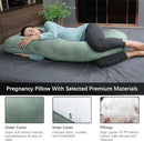 MOON PARK Pregnancy Pillows for Sleeping - U Shaped Full Body Maternity Pillow with Removable Cover - Support for Back, Legs, Belly, HIPS - 65 Inch - Green by TinyTreasures Baby Boutique
