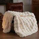 BENVWE Faux Fur Throw Blanket for Couch - Thickened Fluffy Soft Bubble Blanket for Living Room Home Decor - Mothers Day Birthday Gifts for Women Men, Cream White, 50" x 60", 1300GSM by CozyNest Decor