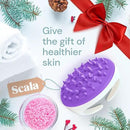 Scala Silicone Cellulite Massager, Bath Shower Scrubber Accessories, Bathroom Toys, Cellulite Remover, Body Massager Tool, Exfoliator, Fat Roller Use with Creams and Oils, Purple by CozyNest Decor