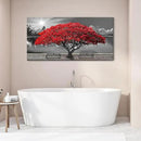 Black and White Red Tree Wall Art Canvas Print Picture Large Red Tree Landscape Modern Artwork for Living Room Bedroom Office Home Wall Decor With Frame 24X48inch by CozyNest Decor