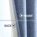 MIULEE Linen Texture Curtains for Bedroom Solid 100% Blackout Thermal Insulated Stone Blue Curtains Grommet Room Darkening Curtains/Draperies for Living Room Nursery 52x120 Inch (2 Panels) by TinyTreasures Baby Boutique