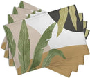 Tropical Palm Leaf Linen Placemats Set of 4 Summer Green Banana Leaves Themed Kitchen Place Mats Washable Non-Slip Heat Resistant Fabric Dining Table Placemats 12x18 Inch by CozyNest Decor