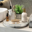 13" Lazy Susan Turntable Organizer for Table Top, Round Wooden Lazy Susan for Cabinet Kitchen Decor Centerpieces Coffee Table, Storage Condiments Spices, Bathroom Vanity Tray for Soap, White by CozyNest Decor