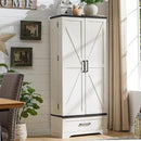 72" Farmhouse Kitchen Pantry Cabinet with Drawer, Tall Storage Cabinet with 2 Barn Doors and Shelves, Versatile Large Rustic Cupboard for Dining Room, Bathroom, Living Room, Laudry, White by CozyNest Decor