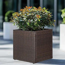 SUNNYPARK Set of 2 Large Square Planter with Removable Liner, All-Weather PE Rattan Modern Planters Indoor Outdoor Flower Plant Pots Garden Box Patio Yard Front Porch Deck by GreenHaven Gardens