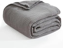 EMME Cotton Blanket Twin XL for Bed Soft Muslin Blankets 66"x90" Lightweight Breathable Layering Bedspread Coverlet All Season Gauze, Grey by CozyNest Decor