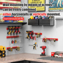 CCCEI 3 Modular Pegboard Strip Storage, Metal Peg Slat Wall Mount for Garage, Basement, Garden, Laundry Room Organization. Flexible Tool Organizer for Rake, Shovels, Crafting. Gifts for Men, Red. by GreenHaven Gardens