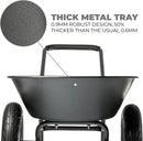 XtremepowerUS Utility Garden Wheelbarrow Garden Cart Dual-Wheel Built-in Stand Flat-Free 16" Tires 330 LBS Capacity 5 cu/ft. Metal Tray by GreenHaven Gardens