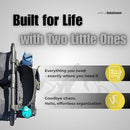 Stroller Caddy Double Stroller Organizer with Cup Holder Phone Pocket Changing Mat Straps Mounted 2 x Stroller Water Bottle Holder by TinyTreasures Baby Boutique