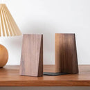 Muso Wood Thickened Wooden Bookends for Heavy Books, Creative Decorative Non-Skid Handmade Walnut Wood Ends for Shelves by CozyNest Decor