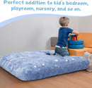 COMAX Kids Bean Bag Chair Turn into Beanbag Bed, Unicorn Toddler Bean Chair for Girl Boy Sleeping, Lazy Children Sofa Couch with Filler, Convertible Child Floor Mattress, Glowing Space by TinyTreasures Baby Boutique