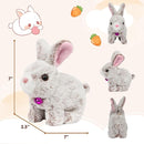 Easfan Hopping Bunny Plush Grey Jumping Spotted Rabbit Ears Nose Moving Educational Plush Toy Interactive Toy Electric for Toddlers Kids by TinyTreasures Baby Boutique