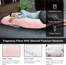 MOON PARK Pregnancy Pillows for Sleeping - U Shaped Full Body Maternity Pillow with Removable Cover - Support for Back, Legs, Belly, HIPS - 65 Inch - Pink by TinyTreasures Baby Boutique