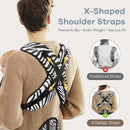 Baby Carrier with Lumbar Support, Cozy Baby Carrier Newborn to Toddler with Adjustable Seat Size, Ergonomic Infant Carrier with 3-Way Carry, Front Facing Toddler Hodler Carrier for Mom & Dad, Zebra by TinyTreasures Baby Boutique