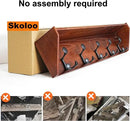 SKOLOO Wall Shelf with Hooks, 24-Inch Cherry Coat Rack Wall Mount with Shelf Organizer - Lightweight & Sturdy, 5 Tri Hooks - Perfect for Entryway, Hallway, Living Room, Bedroom, Mudroom by CozyNest Decor