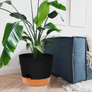 GARDIFE 12 inch Plant Pots, planters, Self Watering Pots, Large Plastic Flower pots with Deep Reservior and High Drainage Holes for Indoor Outdoor Plants and Flowers, Black by GreenHaven Gardens