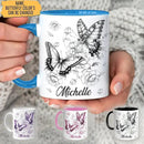 Hyturtle Personalized Blue Butterfly Mug - Butterfly Gifts For Women Lovers - Animal Gift For Bird Lover Her - Bird Gifts For Mom on Mother Day - Custom Name Coffee Cup Ceramic Mug 11 Oz 15 Oz by CozyNest Decor