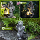 Solar Garden Outdoor Statues Rabbit with Solar Lantern,Outdoor Bunny Figurines Decorations,Lawn Decor Bunny Statue for Patio, Balcony, Yard Ornament,Unique Housewarming and Easter Gifts by GreenHaven Gardens