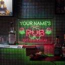 Personalized Bar Signs with Your Name for home wall light up with personalized pub name, man cave accessories, beer themed neon customizable lighted sign by CozyNest Decor