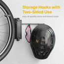 monTEK Swivel Bike Wall Mount, Bike Hangers for Garage, Bike Wall Mount with Two Extra Storage Hooks, Bike Hanger Wall Mount for Space Saving, Bike Rack Garage Holds Up to 77 lbs by GreenHaven Gardens