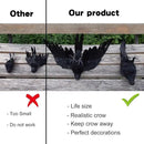 2-Pack Realistic Crows Lifesize Extra Large Handmade Black Feathered Crow for Halloween Decorations Birds, L (13 inch+12 inch) by GreenHaven Gardens