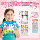 Gem Art Sticker Kit, Arts and Crafts for Kids Age 4-12, 8 Unicorn Princess Themes Diamond Art Kit, Gemstone Sticker Crafts Christmas Birthday Gifts for Girls Ages 4,5,6,7,8 Year Old (Pink-Unicorn) by TinyTreasures Baby Boutique