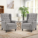 EBELLO 2 Pcs Pushback Recliner Chairs, Fabric Armchair Push Back Recliner with Rivet Decoration, Single Sofa Accent Chair for Living Room, Bedroom, Grey by CozyNest Decor