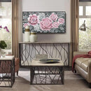 Large Pink Wall Art for Living Room- Pink and Black Peony Floral Canvas Wall Art Modern Framed Moody Black and White Wall Picture Flower Artwork Decor for Bedroom Dining Room Office 48x24 by CozyNest Decor