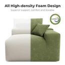 LIKIMIO 120" Modern L-Shaped Modular Sectional Sofa for Living Room, Corduroy Upholstery Green, Oversized 3-Seater Couch with Deep Seat and Movable Ottoman – No Assembly by CozyNest Decor