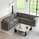 CHITA Oversized Modular Sectional Fabric Sofa Set, FSC Certified Extra Large 5 Seat V Shaped Corner Sectional Cloud Couch for Living Room, 106 inch Width, 4 Seat and 1 Middle Corner, Grey by CozyNest Decor