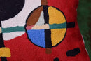 Lumbar Kandinsky Red Modern Pillow Cover Counterweights Mid Century Chair Cushions Red Abstract Pillowcase Red Contemporary Pillowsham Couch Cushions Handmade Wool Size 14x20 by CozyNest Decor