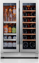 Ca'Lefort 24 Inch Wine and Beverage Refrigerator, 60 Can and 20 Bottle Wine Fridge 36-72°F, 3 LED Dual Zone Wine Cooler with Glass Door, Built-in Compressor Refrigerator for Home/Kitchen (4.10 cu.ft) by CozyNest Decor
