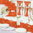 Orange Cheesecloth Table Runner 12 Pack 10FT Boho Fabric Rustic Cheese Cloth Table Runner for Wedding 20 x 120 Inch Long Bridal Shower Baby Shower Gauze Sheer Birthday Party Table Decorations by CozyNest Decor