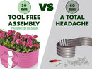 9-in-1 Galvanized Steel Raised Garden Bed // 8×2×1.5 ft Modular Planter for Gardening, Vegetables, Flowers // 18" Tall Metal Raised Garden Beds Outdoor (Pink) // Patented Design Planter Box by GreenHaven Gardens