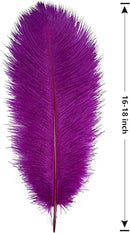 THARAHT 12pcs Purple Ostrich Feathers Natural Bulk 16-18Inch 40cm-45cm for Wedding Party Centerpieces Easter Gatsby and Home Decorate Ostrich Feather by CozyNest Decor