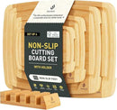 Bamboo Cutting Board Set Non Slip Feet with Holder Over Sink Men Birthday Christmas Valentines Father Day Gifts Ideal from Wife Romantic Anniversary Best Cool Gadget Awesome Who Have Everything by CozyNest Decor