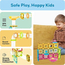 PicassoTiles 60 pc Magnet Tiles Building Block Travel Size Magnetic Marble Run Construction Toy Set Mini Diamond Marble RaceTrack Building Blocks Playset Education STEM Learning Kit Boy Girl 3+ PTMG60 by TinyTreasures Baby Boutique