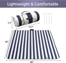 HX&OD Outdoor Picnic Blanket Extra Large, 80''*60'' Waterproof Picnic Mat with Stakes Foldable Camping Blanket Portable with Carry Strap for Beach Mat (Green& White, 80''*60'') by TinyTreasures Baby Boutique