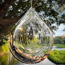 Wind Spinner 3D Stainless Steel Metal Sculptures Decorations, 3D Water Droplets Metal Wind Sculptures & Spinners for Indoor Outdoor Garden Decoration 12inch by GreenHaven Gardens
