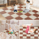 Skyweaver 12 Tiles Soft Non-Toxic Baby Play Mat for Floor EVA Foam Jigsaw Puzzle Play Mat, Interlocking Squares with 0.6inch for Babies, Toddlers & Kids Gym, Nursery, Playroom, White by TinyTreasures Baby Boutique