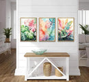 3pcs Tropical Botanical Canvas Wall Art Monstera Leaves Posters Botanical Prints Bohemian style Wall Decor Pictures Palm Leaves Paintings for Bathroom living room Decoration Unframed by CozyNest Decor