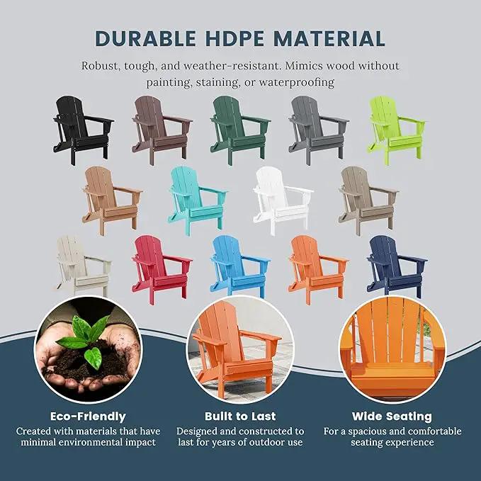 Westin Outdoors Laguna WO Home Furniture Adirondack Chair 2 PCS Set Outdoor Folding Patio Chair for Bon Fire Pit Garden Lawn Backyard Lounging Relaxing (Orange), photo 5 of 9
