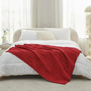 Amélie Home Chenille Knit Throw Blanket for Couch, Checkered Texture Decorative Soft Blanket for Sofa, Bed & Living Room, 50"x60", Red by CozyNest Decor