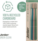Jordan Green Clean Manual Toothbrush - Sustainable, Scandinavian Design, Soft Bristles, Mixed Colors, 4 Units by CozyNest Decor