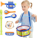 iPlay, iLearn Toddler Musical Instruments Toys, Kids Drum Set, Baby Trumpet, Percussion, Harmonica, Maraca, Flute, Tambourine, Birthday Gifts for 18 Months Olds Ages 2 3 4 5 Years Boys Girls Children by TinyTreasures Baby Boutique